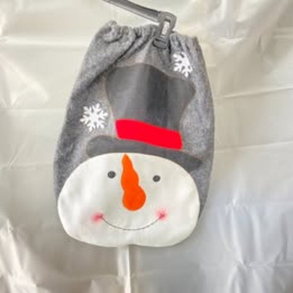 Handmade Snowman Medium Pull string Bag